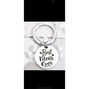 Best Mom Ever Keychain Gift Round Charm Mother’s Day